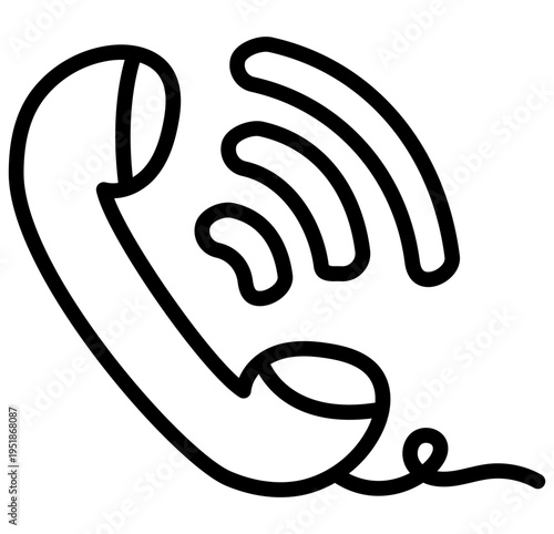 Editable style icon of phone ringing 