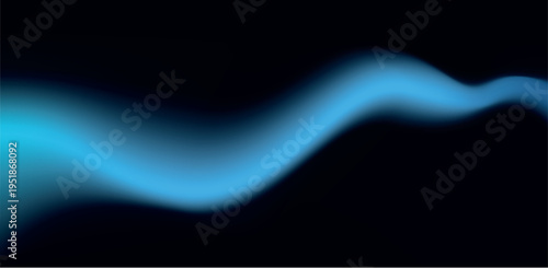 Blue glowing wave light smooth curve abstract flow dark background