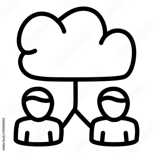 Editable style icon of cloud users 