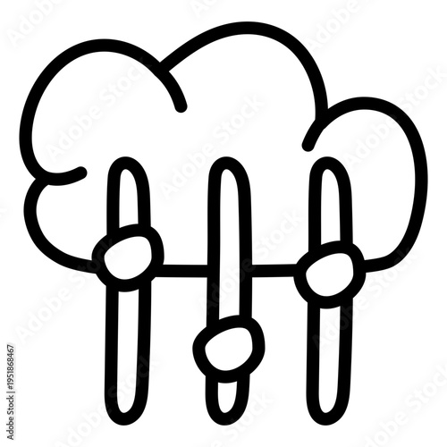 An editable style icon of cloud equalizer 