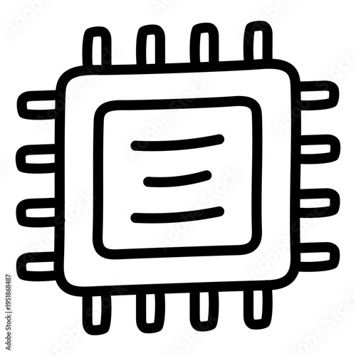 Creative style icon of microchip 