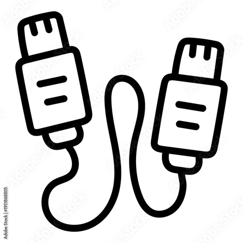 A unique design icon of data cable 
