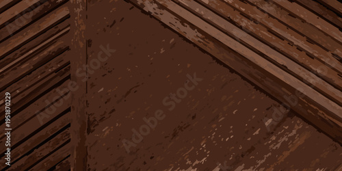 Close up of weathered wooden planks forming a rustic angled surface