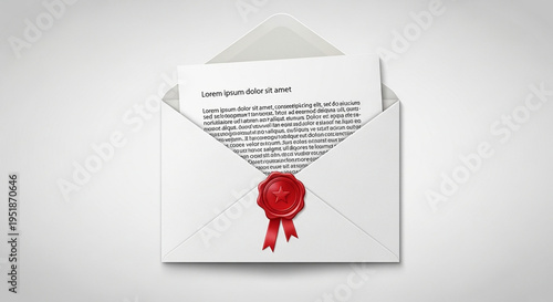 A sealed white envelope with a red wax seal and letter inside