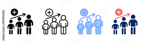 Demographic icon set multiple style collection