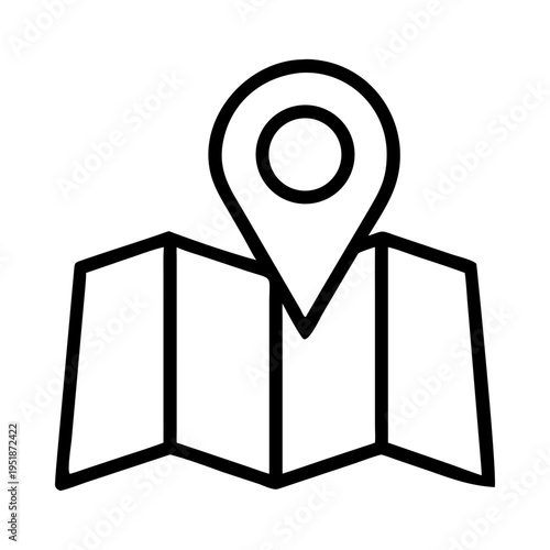 Map location pointer travel navigation destination route guide silhouette vector illustration