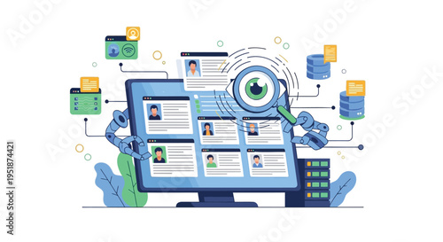 Vector illustration of website analytics and user interface design
