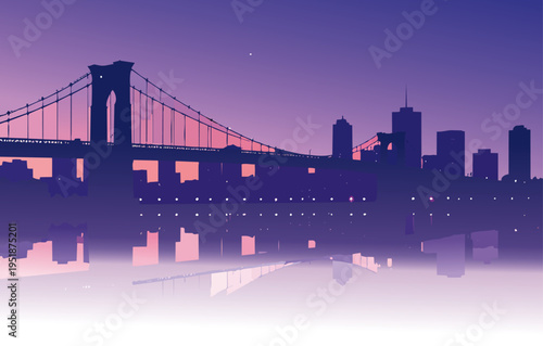 San Francisco skyline with bridge over water at sunset and night showcasing city architecture and lights