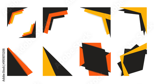 Dynamic Abstract Shapes Graphic Design Elements Orange Black Yellow