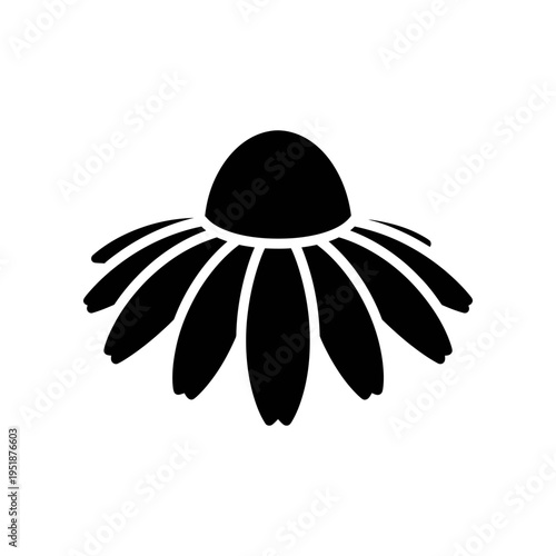 Minimalist black lotus flower icon isolated on white background vector illustration