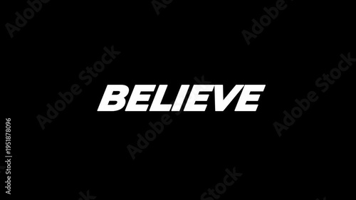 BELIEVE  word text line animation