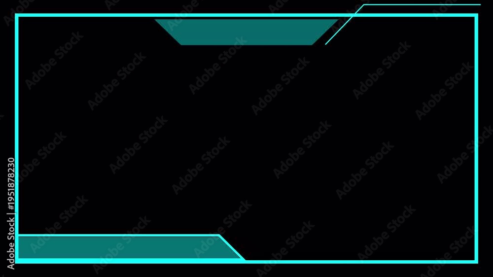 Futuristic HUD Square Tech Frame Border Overlay with Top Panel and ...