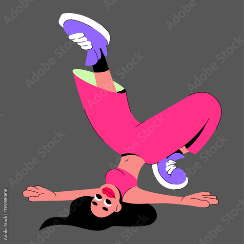 Tablou pe pânză Modern flat girl Sasha - character design.