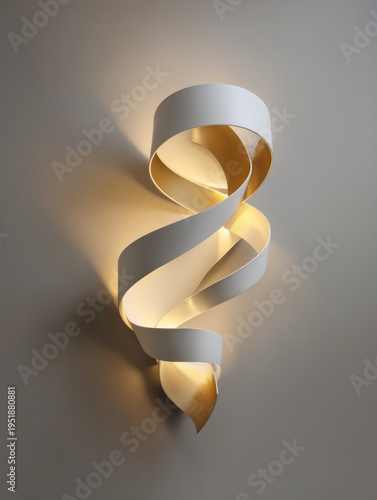 Light Fixture Design With a Unique Spiral Shape in a Modern Setting