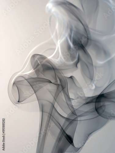 Smoke Rises and Swirls Creating Various Forms on a Plain Background