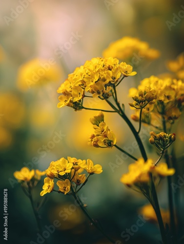 Yellow Flowers Bloom in a Garden During Spring in the Afternoon Light