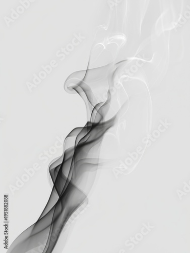 Smoke Swirls Creating Unique Shapes Against a Light Background