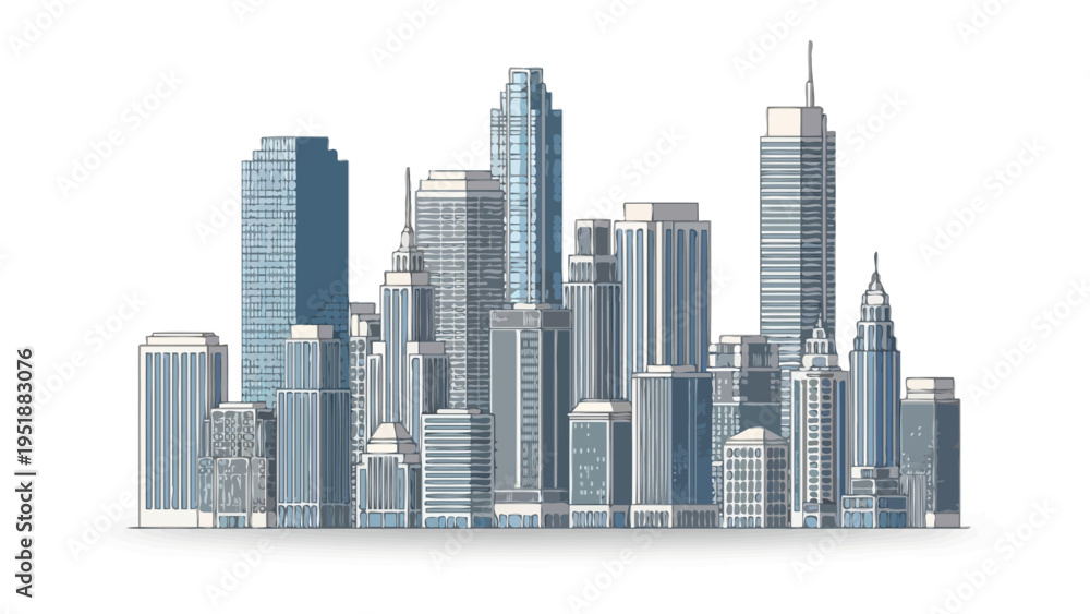 Fototapeta premium City Skyline Skyscrapers Downtown.