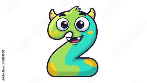Cartoon Number Two Character.