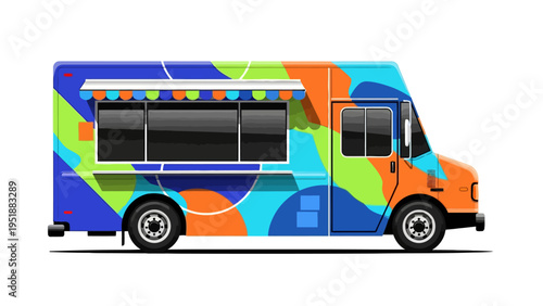 Colorful Food Truck Illustration.