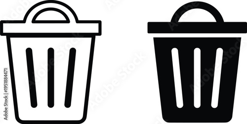 Black and white trash can with handles garbage can waste bin recycling bin