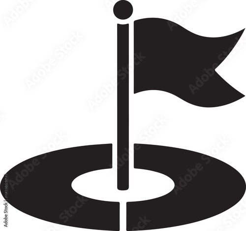 Golf Hole with Flag – Course Target Sport Illustration
