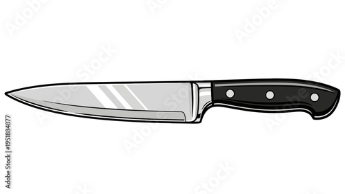 Black Handle Kitchen Knife.