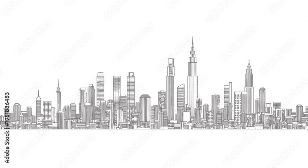 Obraz premium New York City skyline vector illustration