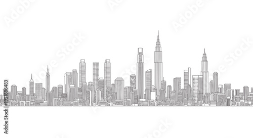 New York City skyline vector illustration