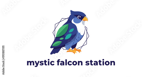 Mystic falcon logo on white background for branding