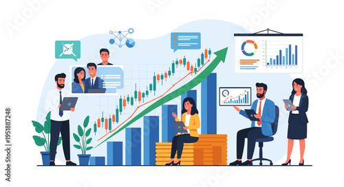 A minimalist illustration of a businessman standing near a potted plant, suggesting a focus on workplace wellbeing and a calm, professional atmosphere