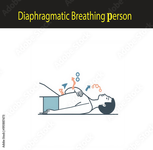 Person Practicing Diaphragmatic Breathing for Relaxation and Stress Relief