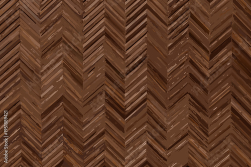 Close up of a rich brown herringbone wood pattern texture