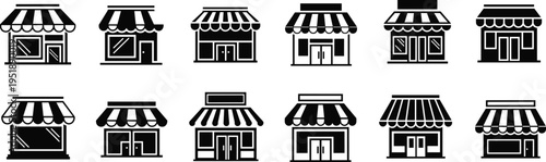 Real estate house icons set for building and property logo architecture, construction, icon, set, collection, vector, solid, black, isolated,