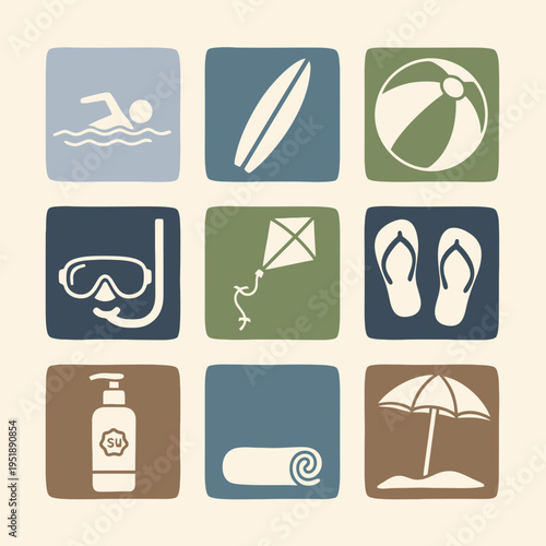 Summer Vacation Icon Set Graphics 2.