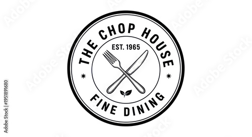 The Chop House Fine Dining Restaurant Logo with Cutlery.