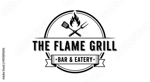 The Flame Grill Bar and Eatery Restaurant Logo Design.