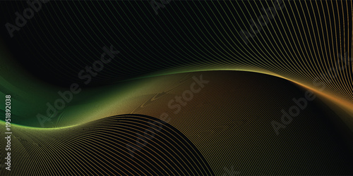 Deep data as part of big data. Point wave ui hud. Glow green in the dark.