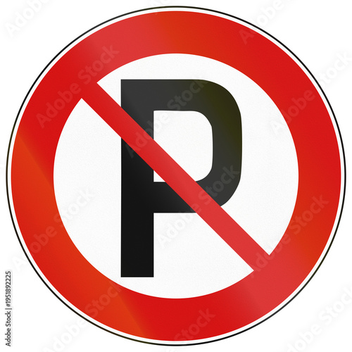 Historic Italian road sign from 1959 - Regulated parking