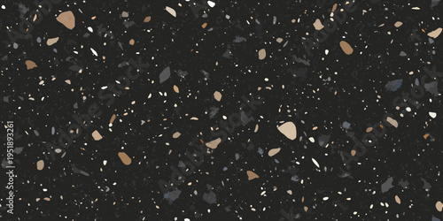 A dark background speckled with irregularly shaped stone fragments