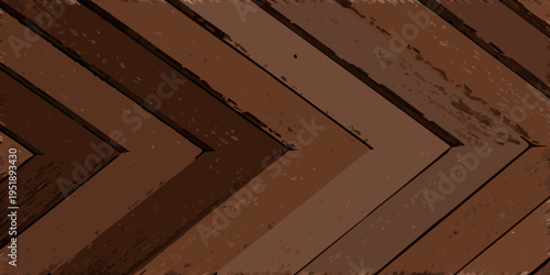 A close up of brown wooden planks arranged in a chevron pattern