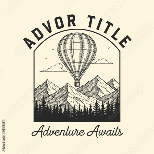 Hot Air Balloon Adventure Above Majestic Mountains.