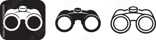 Modern binoculars icon bold uniform stroke vector.