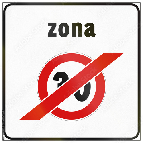 Road sign used in Italy - End of speed limit 30 zone