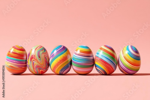 Wallpaper Mural Colorful Easter Eggs on Pink Background Torontodigital.ca