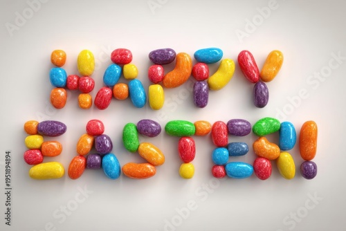 Wallpaper Mural Colorful Jelly Beans Spelling Happy Birthday on White Background Torontodigital.ca