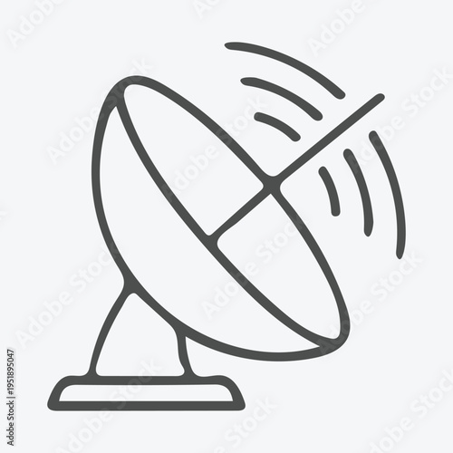wireless satellite line icon  vector illustration