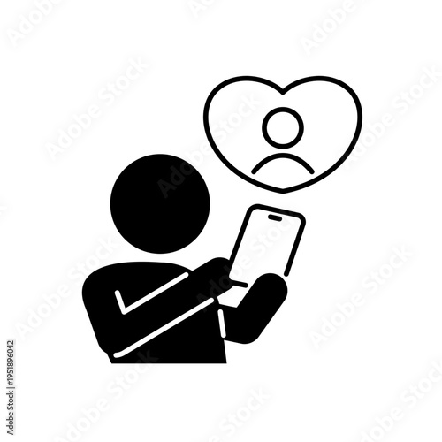 スマホでマッチングサービスを利用している人のアイコン