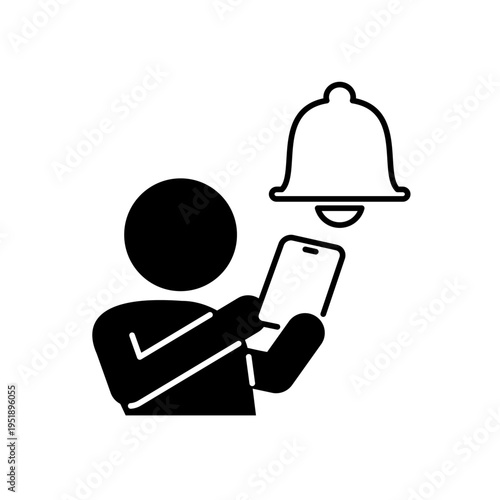 スマホの通知をオンにしている人のアイコン