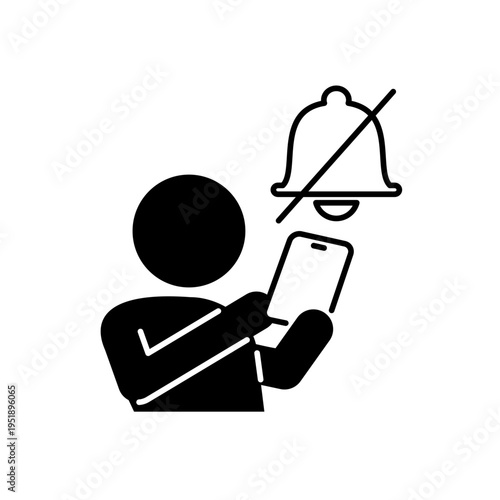 スマホの通知をオフにしている人のアイコン